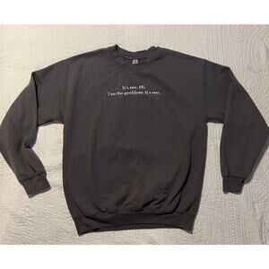 Taylor Swift themed gray sweatshirt